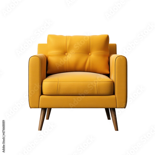 a yellow chair isolated