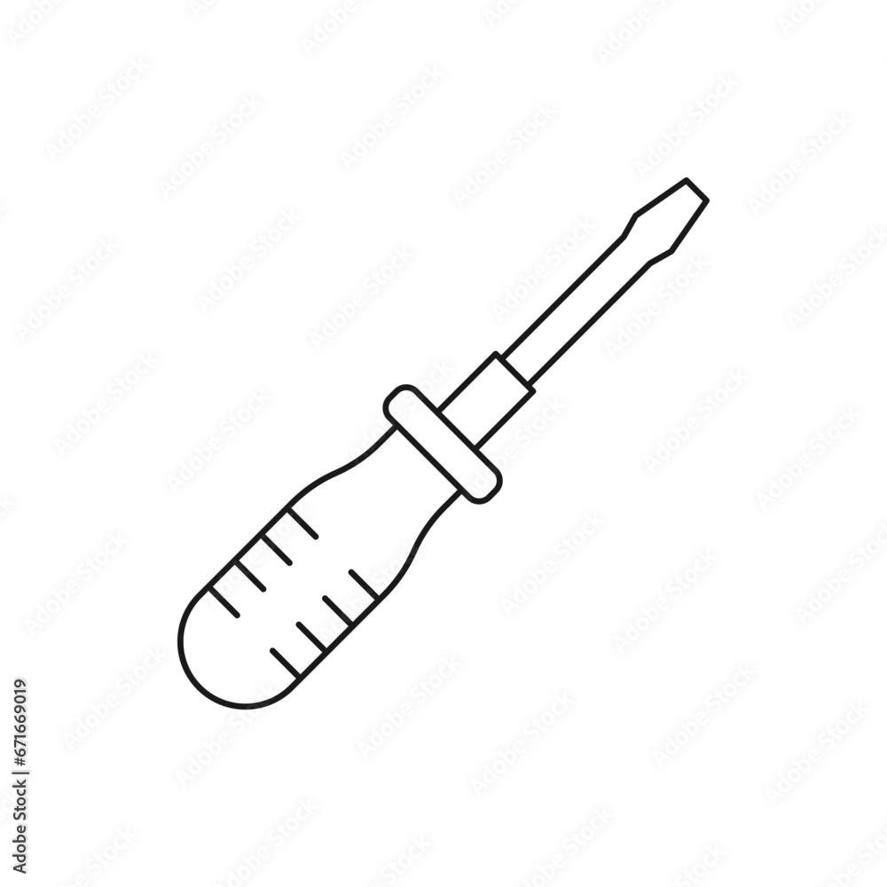 Screwdriver icon line style isolated on white background. Vector illustration Screwdriver icon line style isolated on white background. Vector illustration
