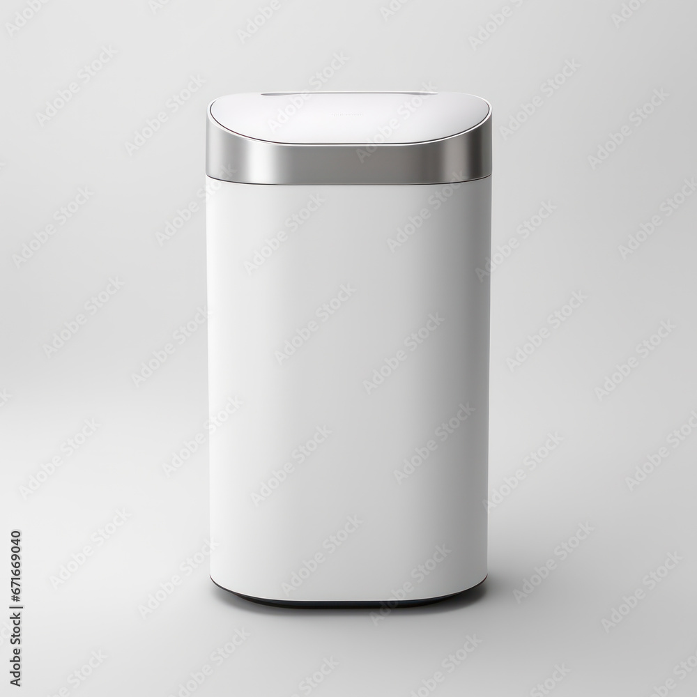 Smart waste basket. Electronic gadget for the home on white background Smart waste basket. Electronic gadget for the home on white background