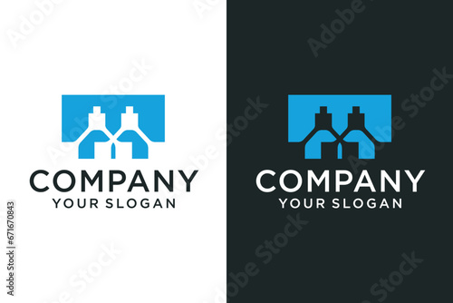 abstract digital technician logo icon vector on black background