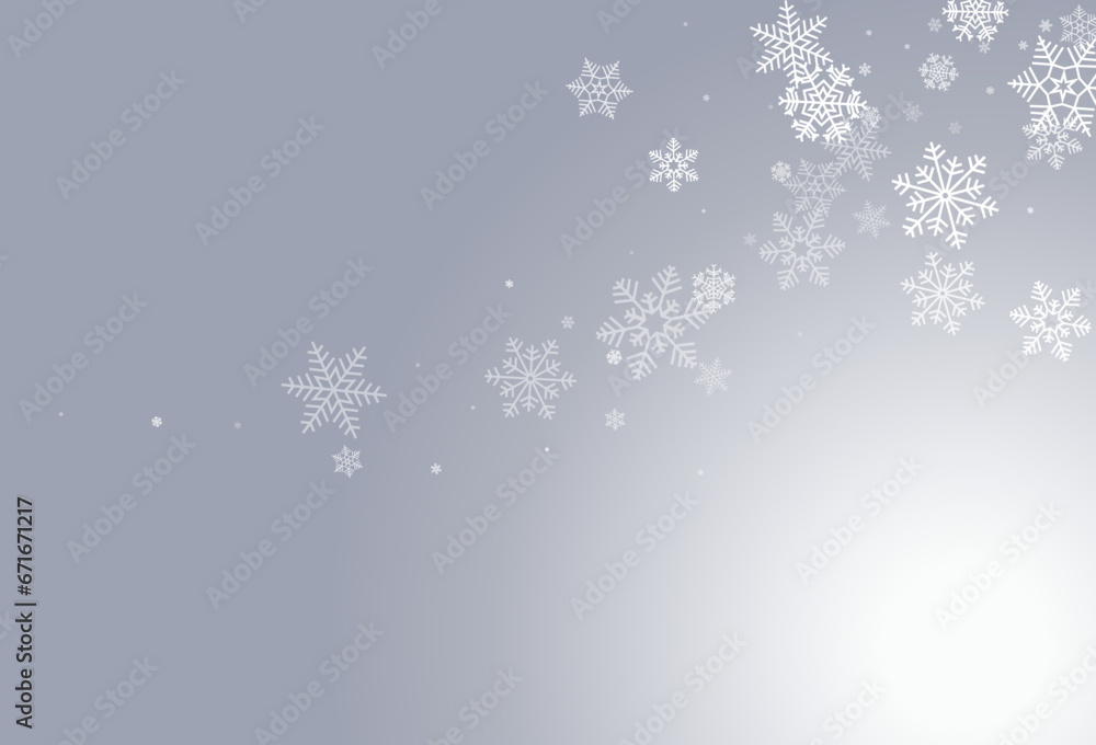 Fototapeta premium Gray Snowflake Vector Gray Background. Christmas