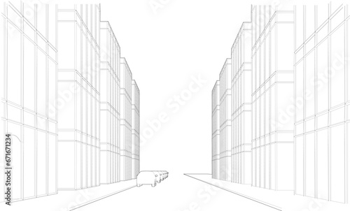 3D illustration of landscape project