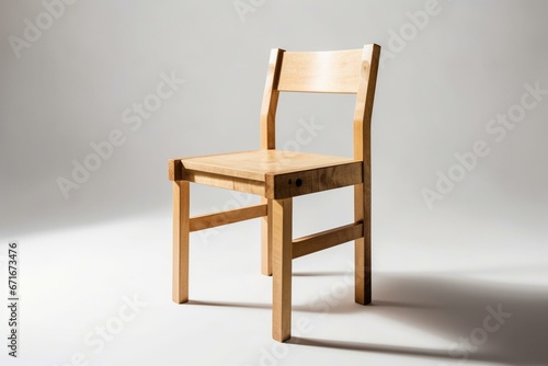 A single wooden chair for schools, shown in isolation. Generative AI
