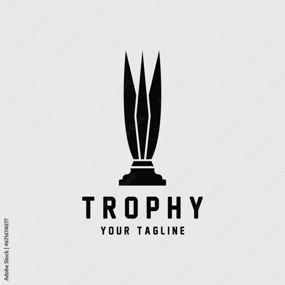 Trophy Logo Design, Award Winner Championship Trophy Vector, Success Brand Trophy Logo Design, Award Winner Championship Trophy Vector, Success Brand