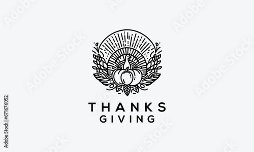 Thanks giving food vector logo icon illustration design