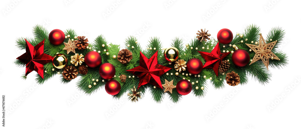 Christmas tree garland isolated on white Christmas tree garland isolated on white