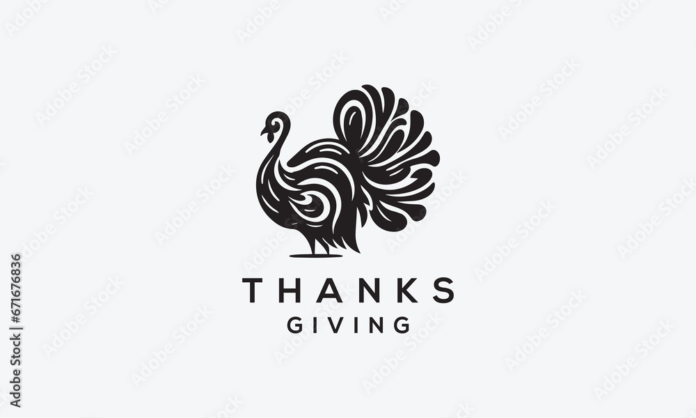 Turkey thanks giving vector logo icon design Turkey thanks giving vector logo icon design