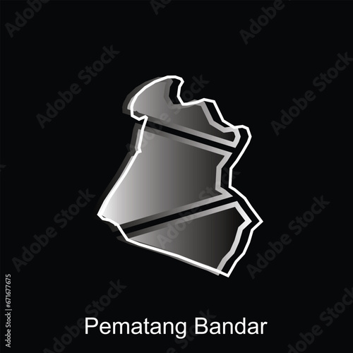 Map City of Pematang Bandar, Map Province of North Sumatra illustration design, World Map International vector template with outline graphic sketch style isolated on white background photo