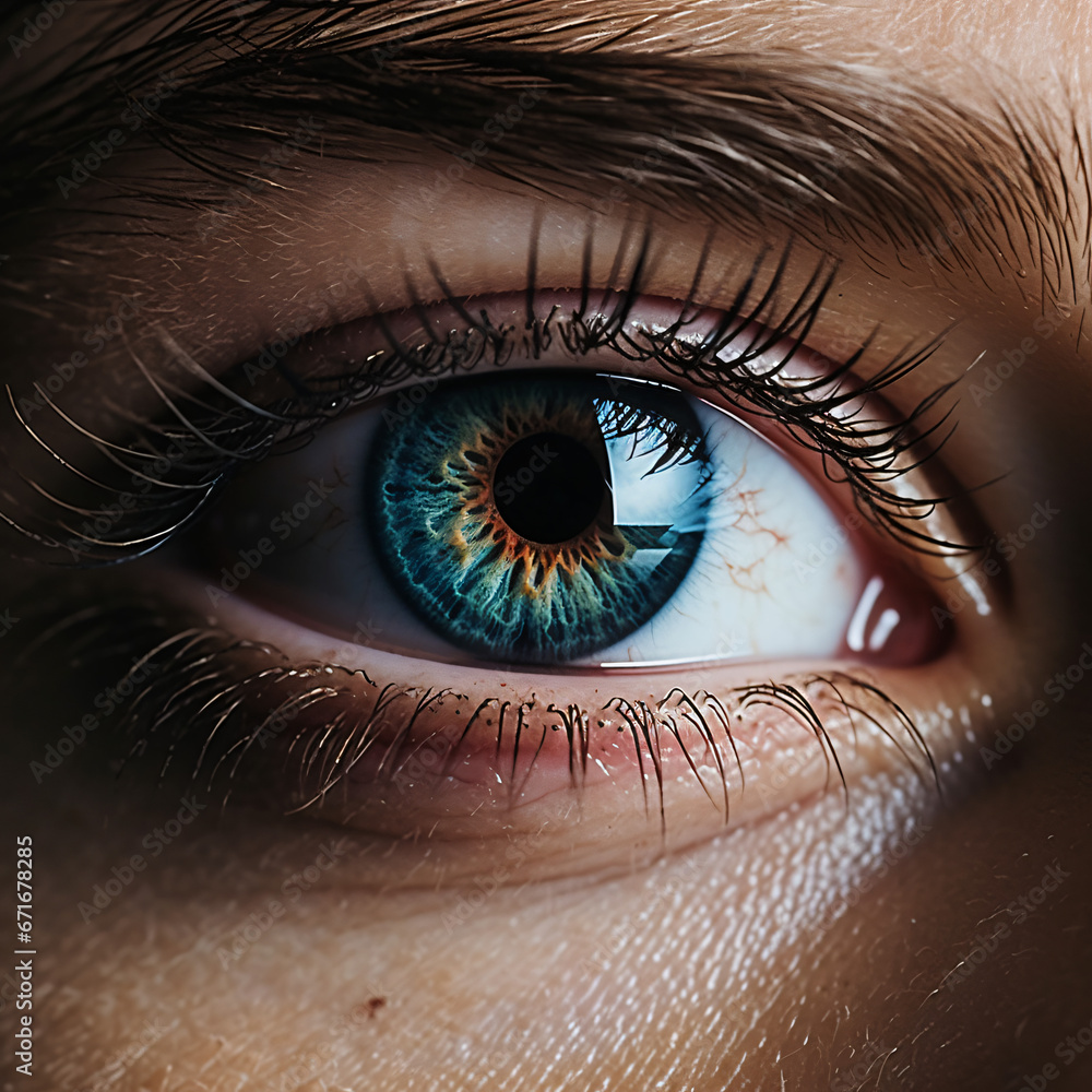 Fototapeta premium close-up on a blue eye