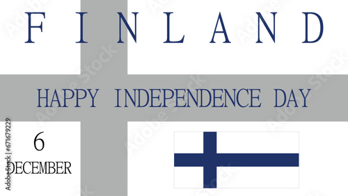 Finland independence day celebration, banner of happy independence day of finland, 6 december.
