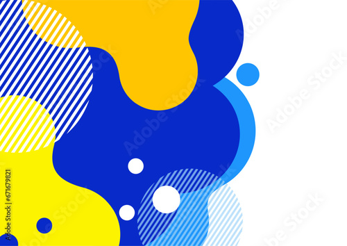 Creative abstract bright background. Smooth liquid, stripes and dots on a white background. Template for prints, posters, flyers. Vector illustration.