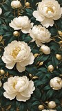 bouquet of peonies seamless floral background