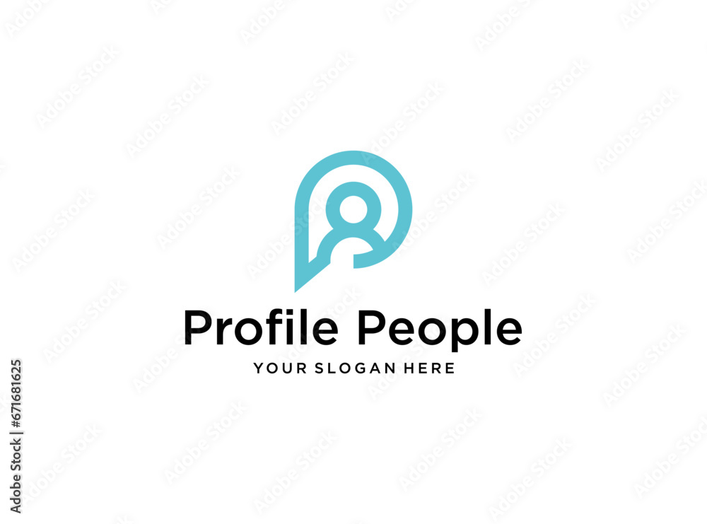 profile people with initial letter P logo design