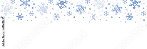 Fotografia blue banner christmas snowflake border isolated vector illustration