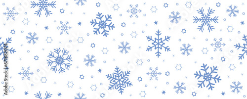 blue christmas seamless snowflake background isolated vector illustration photo