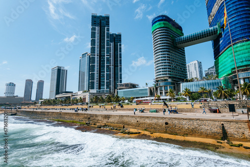 promenade of galle face in colombo, sri lanka photo