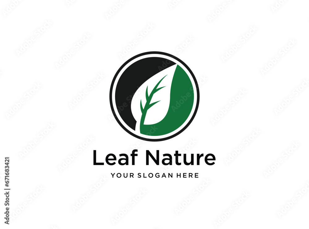 leaf nature silhouette logo design leaf nature silhouette logo design