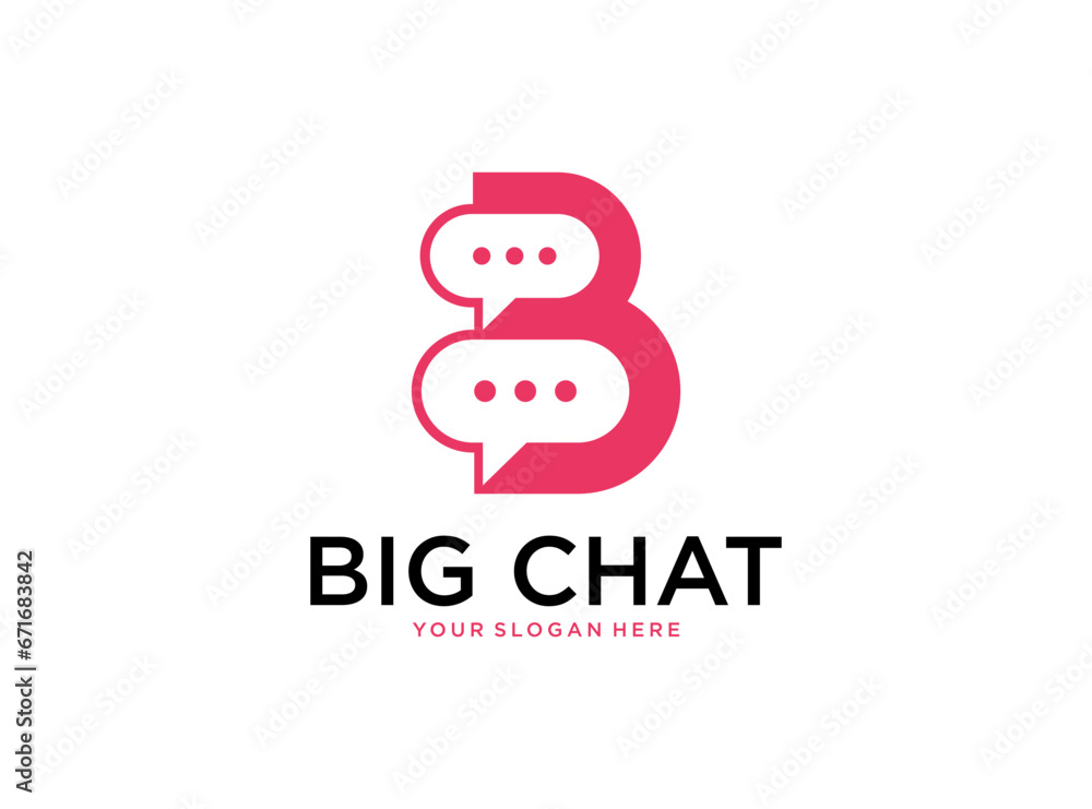 big chat bubble, dating chat, chatting logo design