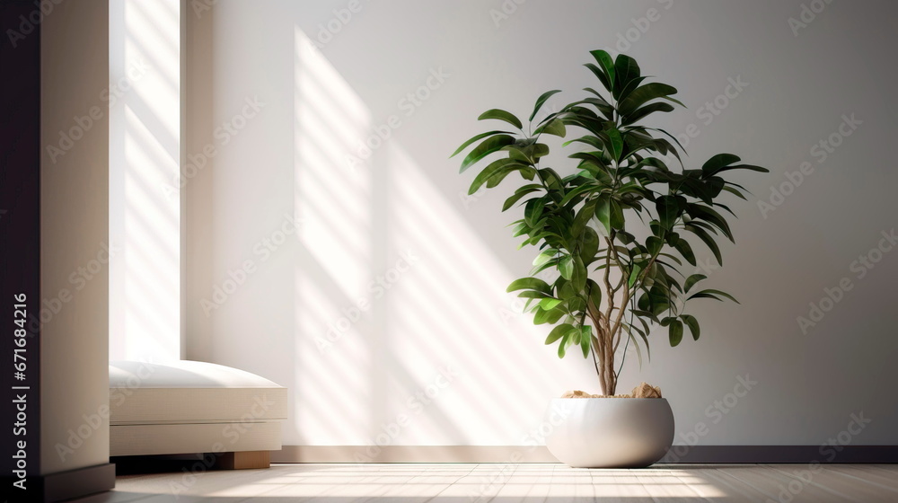 A concept that combines minimalist interior design with elements of nature, such as indoor plants and natural light. A concept that combines minimalist interior design with elements of nature, such as indoor plants and natural light.