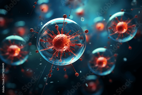 Ilustración de virus, bacterias y células photo