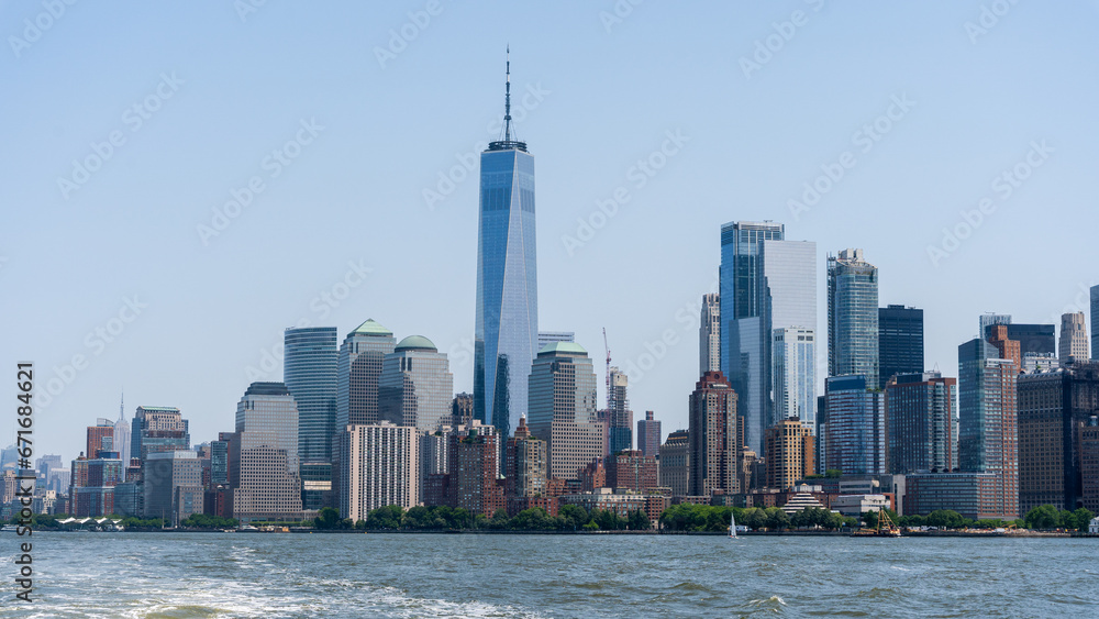Obraz premium Fincancial District New York from Hudson River