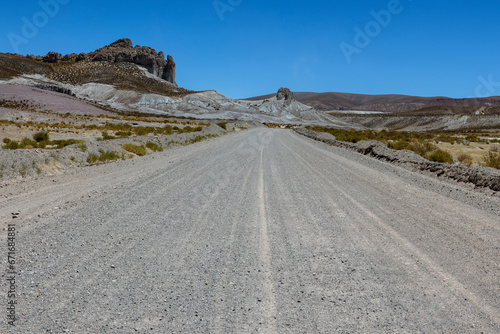 Traveling the famous Ruta40 in the scenic Argentinian highlands - fantastic views while driving through colorful and remarkably shaped mountains and watching wildlife in high altitude in South America