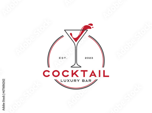cocktail beer with glass vintage logo design. good use for restaurant or bar symbol