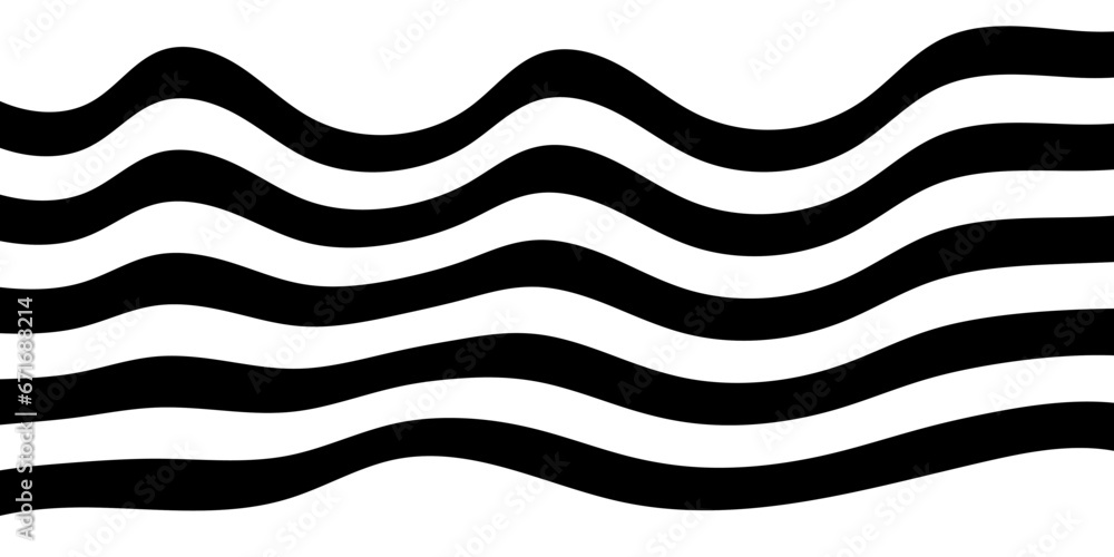 Obraz premium Black on white abstract perspective line stripes with 3d dimensional effect isolated on white.