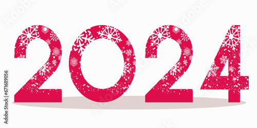 Merry Christmas and Happy New Year. Vector illustration 2024