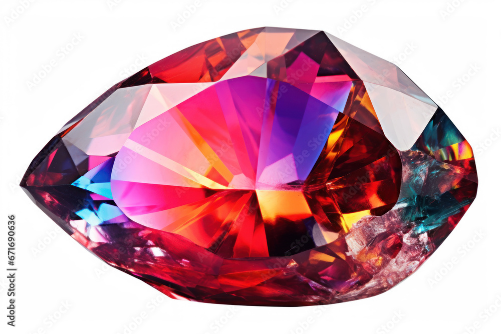 gem stone isolated on transparent background with shadow , png