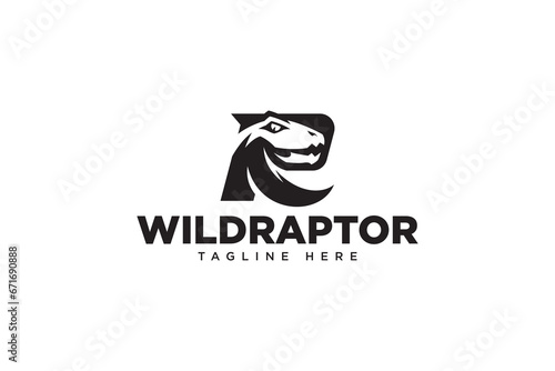 raptor with letter R modern logo design for sport and gaming company
