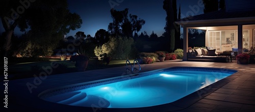 Gorgeous pool at night © Lasvu