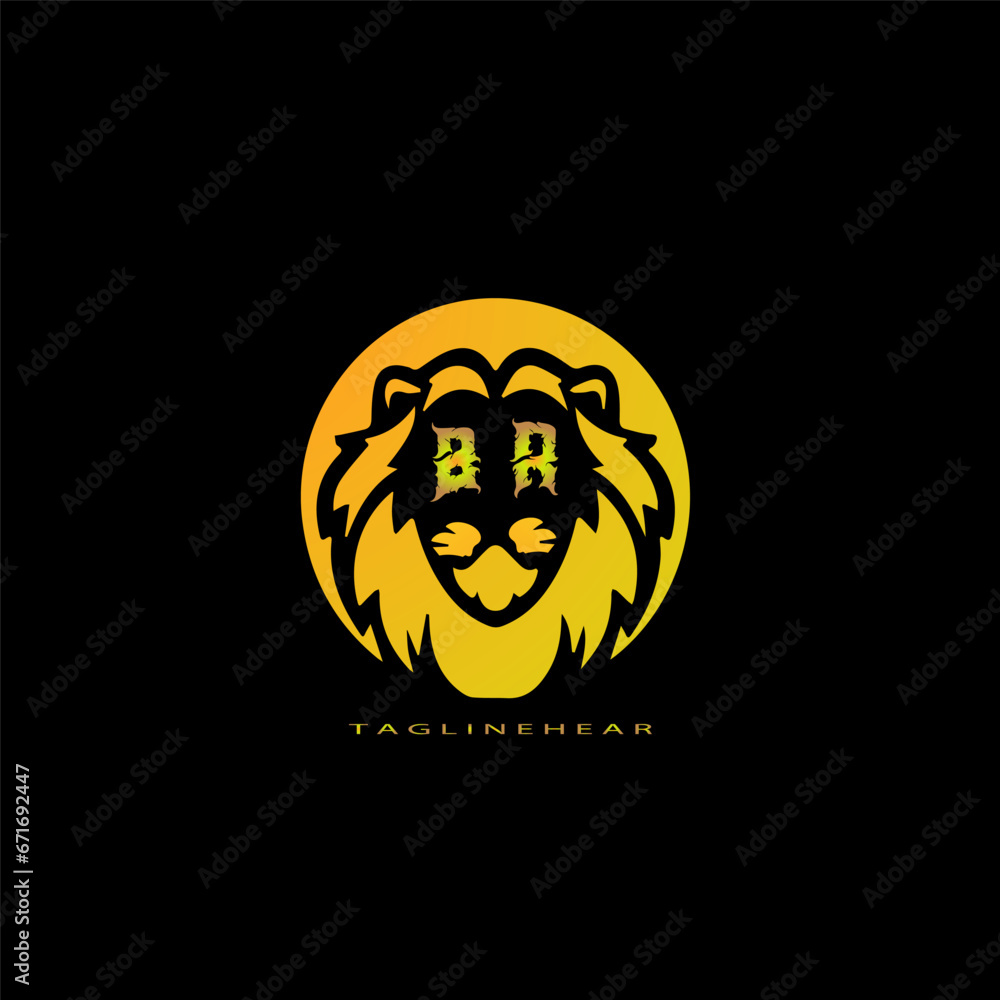  creative lion logo, lion head logo. lion letter logo, lion golden logo with gradent colour. animal logo.