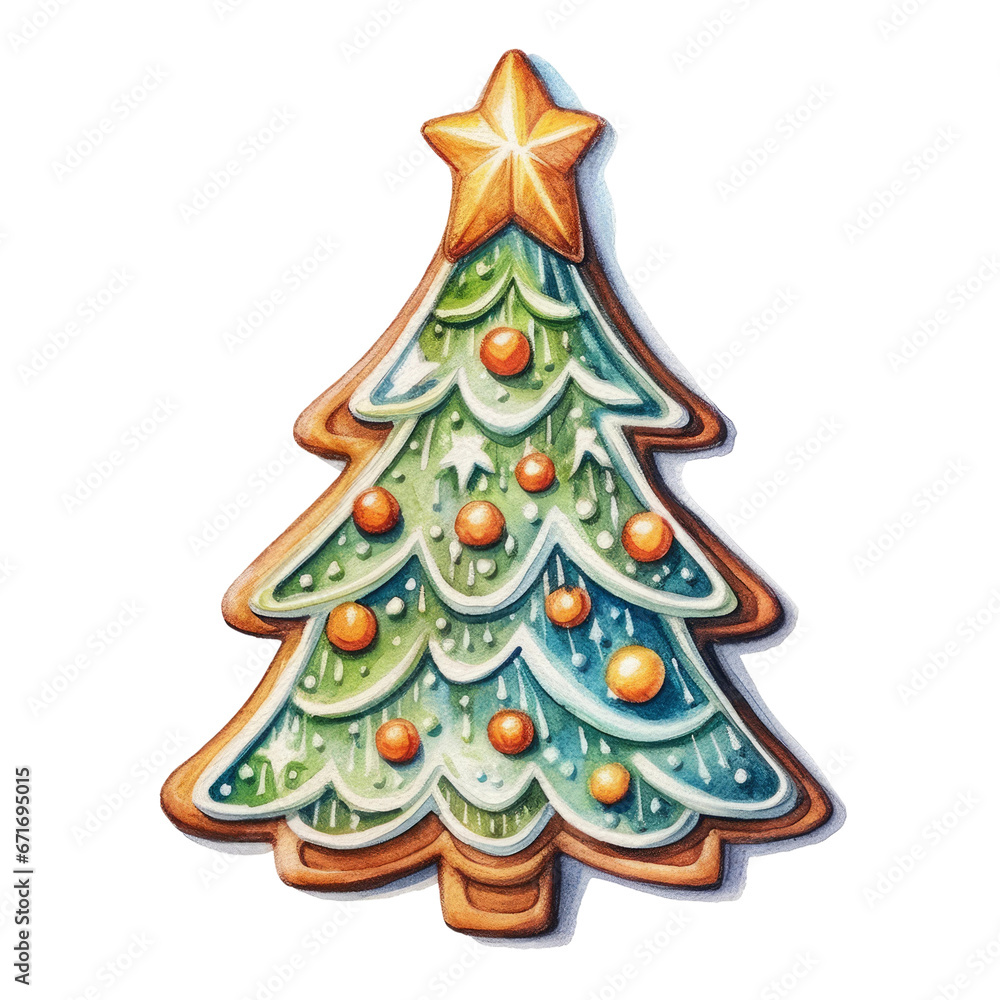 christmas tree cookie isolated