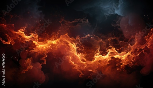 fire effet background design with smoke effects, lighting, spark, blast,