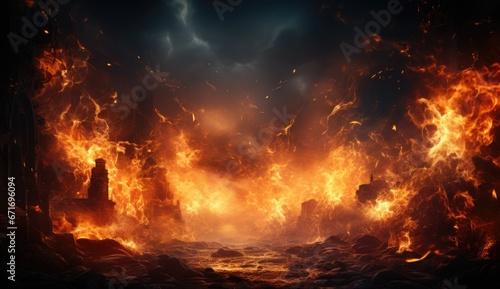 fire effet background design with smoke effects  lighting  spark  blast 