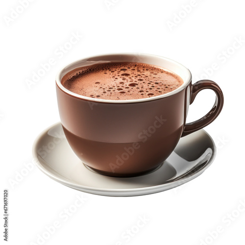 a cup of hot cocoa, isolated