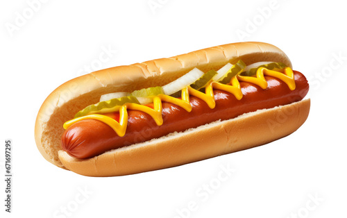 hot dog with mustard isolated