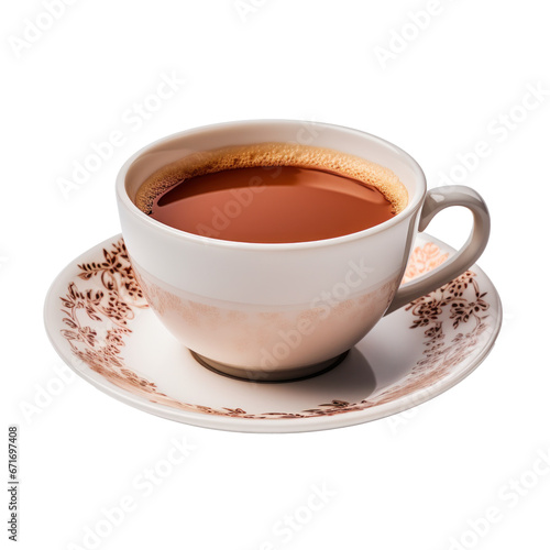 a cup of hot tea isolated