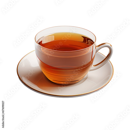 a cup of hot tea isolated