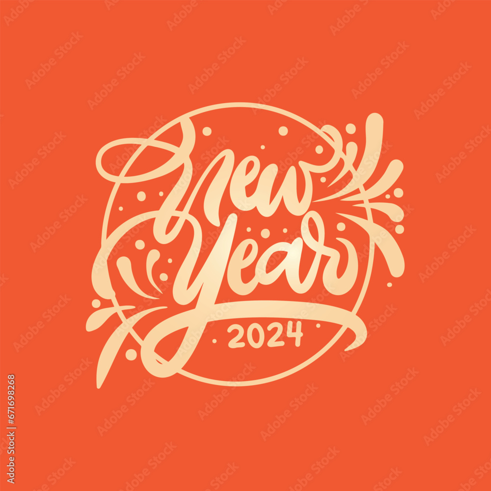 Happy New Year 2024 greeting card vector template. Christmas social media banner design with congratulations. Golden numbers with confetti realistic illustration on white background. Vector Happy New Year 2024 greeting card vector template. Christmas social media banner design with congratulations. Golden numbers with confetti realistic illustration on white background. Vector