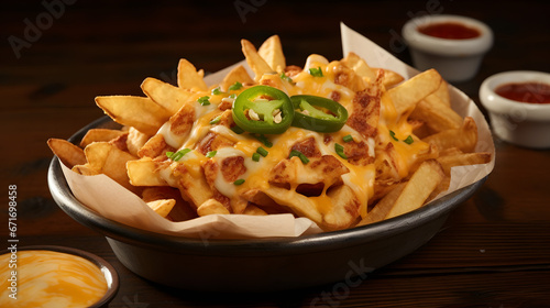 Beautiful tasty french fries illustration