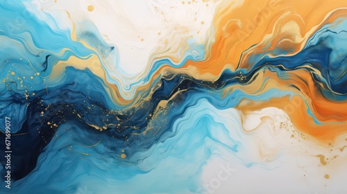 Marble ink abstract art. This skillfully crafted on high-quality paper texture to achieve a seamless marbling pattern.