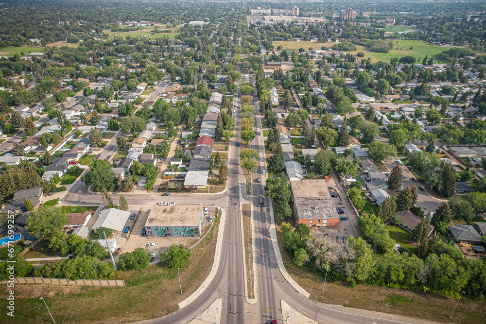 Aerial of the Nutana Park Neighborhood in Saskatoon
