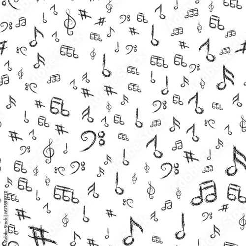 Vector seamless music pattern. Stock illustration for backgrounds, textiles and packaging.