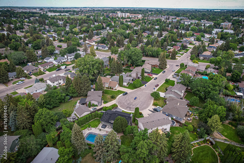 Aerial of the River Heights Neighborhood in Saskatoon