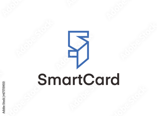 smart card with letter S logo design © Tcukimay