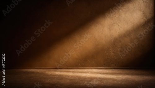 Empty studio, blank empty space room for showing, light brown white abstract gradient background, blur 3D render podium stage texture, studio table backdrops display product design  photo