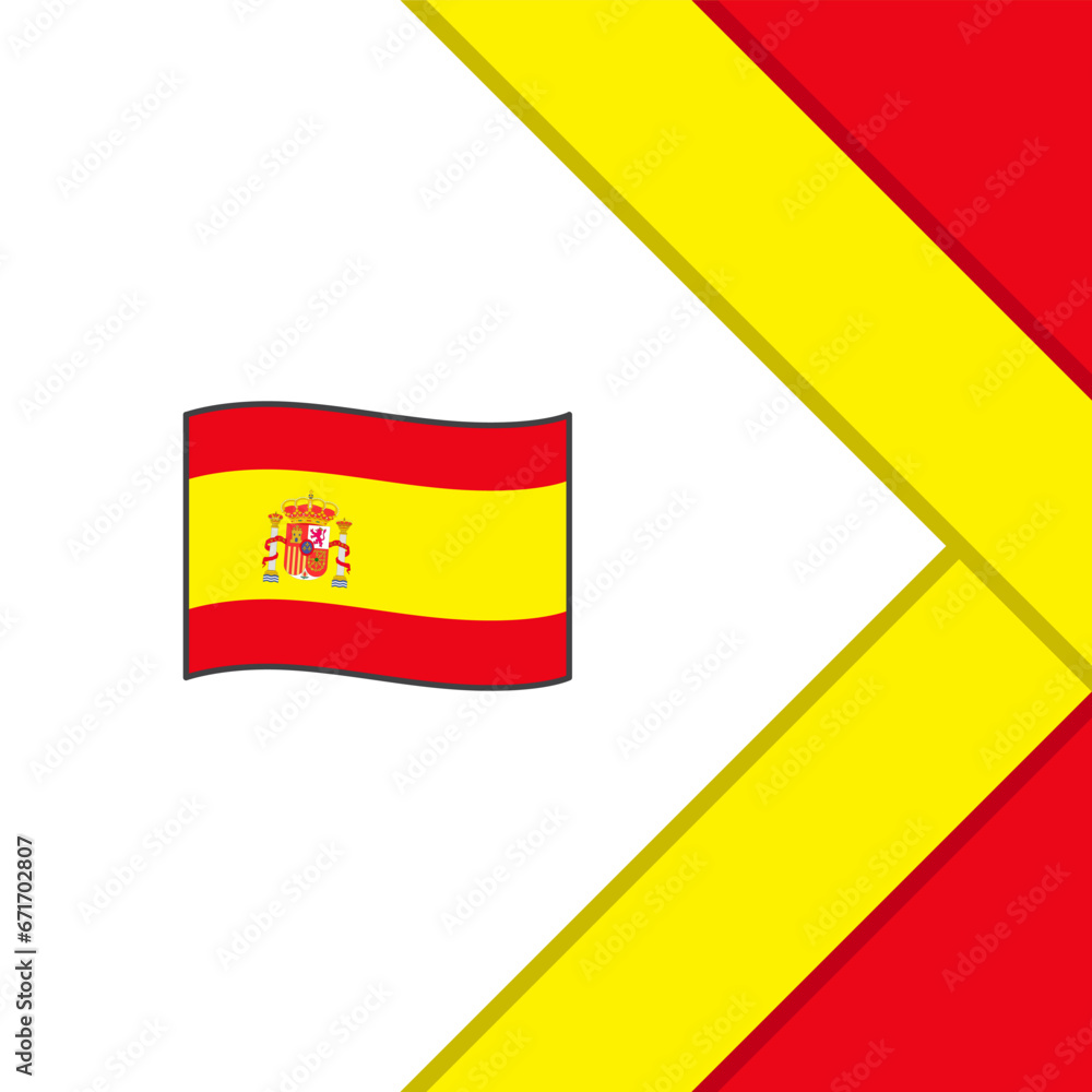 Fototapeta premium Spain Flag Abstract Background Design Template. Spain Independence Day Banner Social Media Post. Spain Cartoon