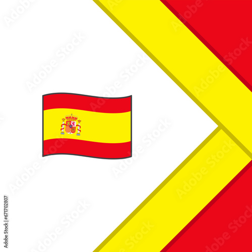 Spain Flag Abstract Background Design Template. Spain Independence Day Banner Social Media Post. Spain Cartoon